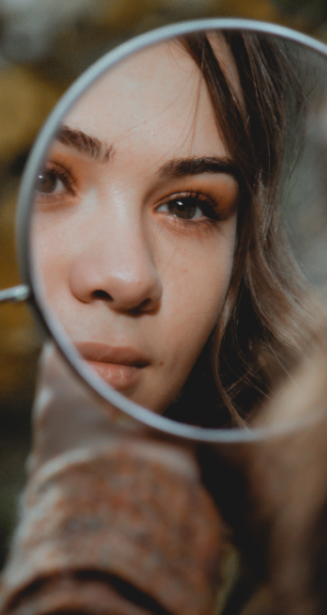 woman in mirror